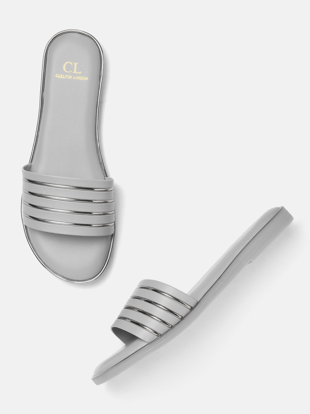 Carlton London Striped Open Toe Flats