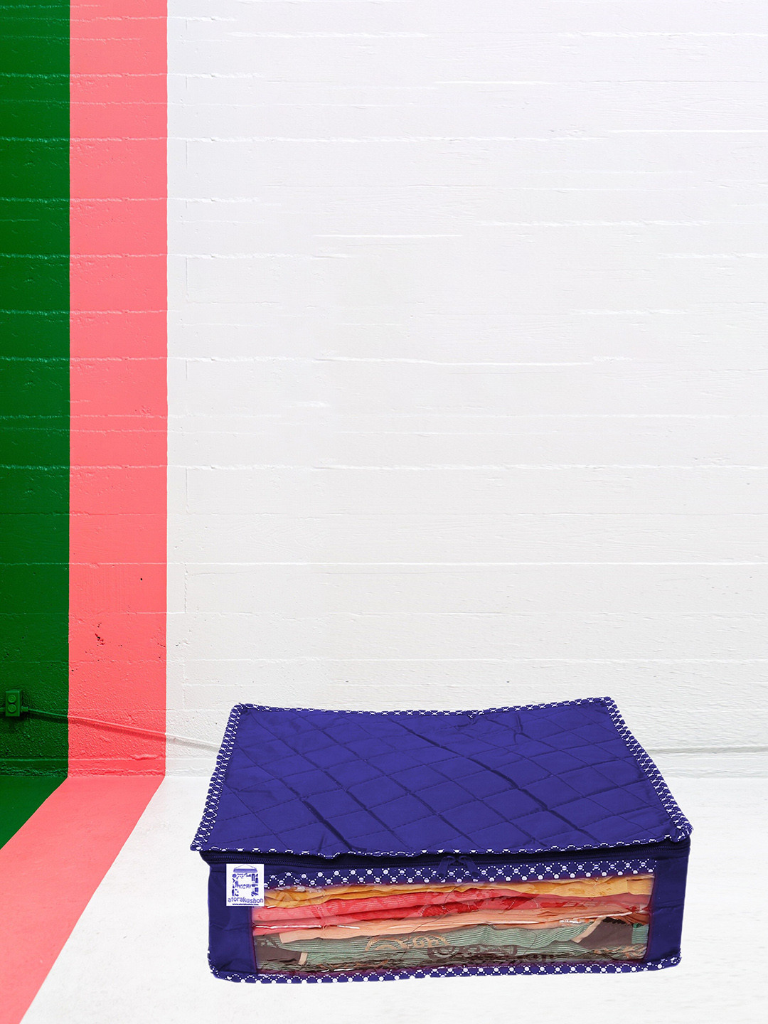 atorakushon 6 Pcs Blue Saree Storage Wardrobe Organizers