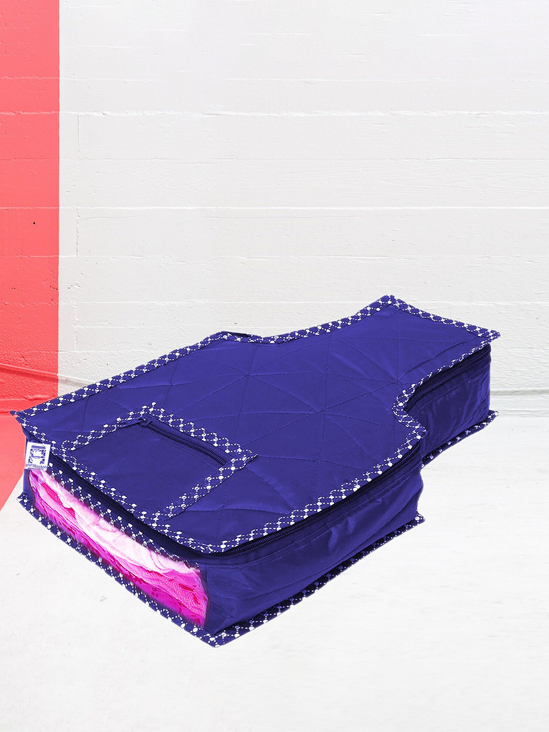 atorakushon 2 Pcs Blue Self-Design Blouse Wardrobe Organisers