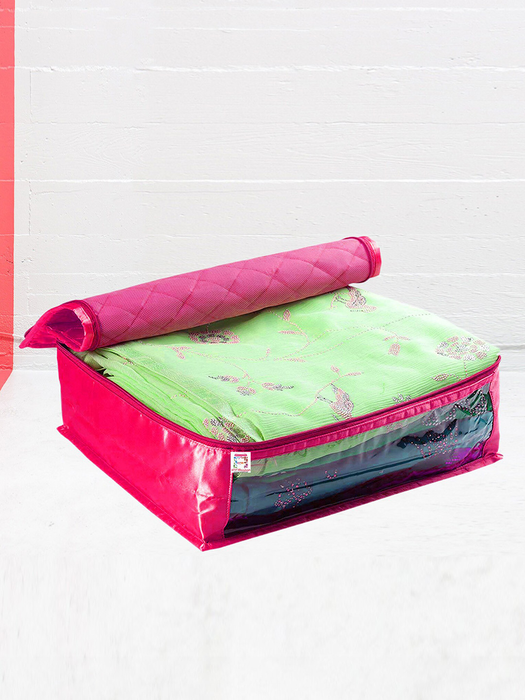 atorakushon 6 Pieces Pink Saree Storage Wardrobe Organizers