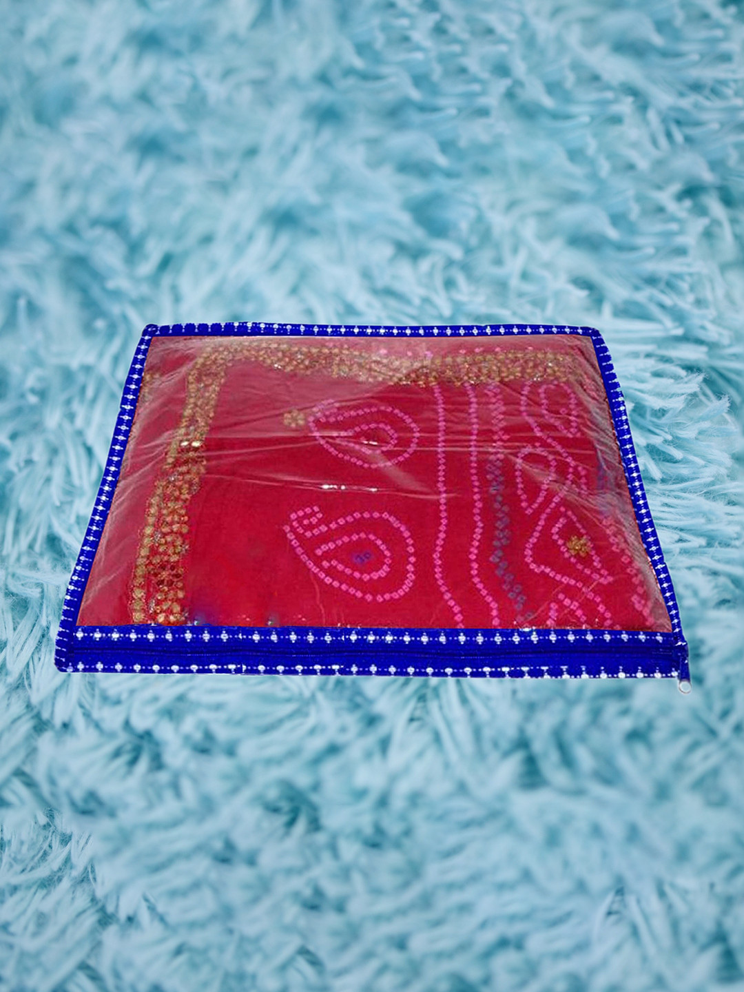 atorakushon 24-Pcs Blue Saree Storage Bags Wardrobe Organizers