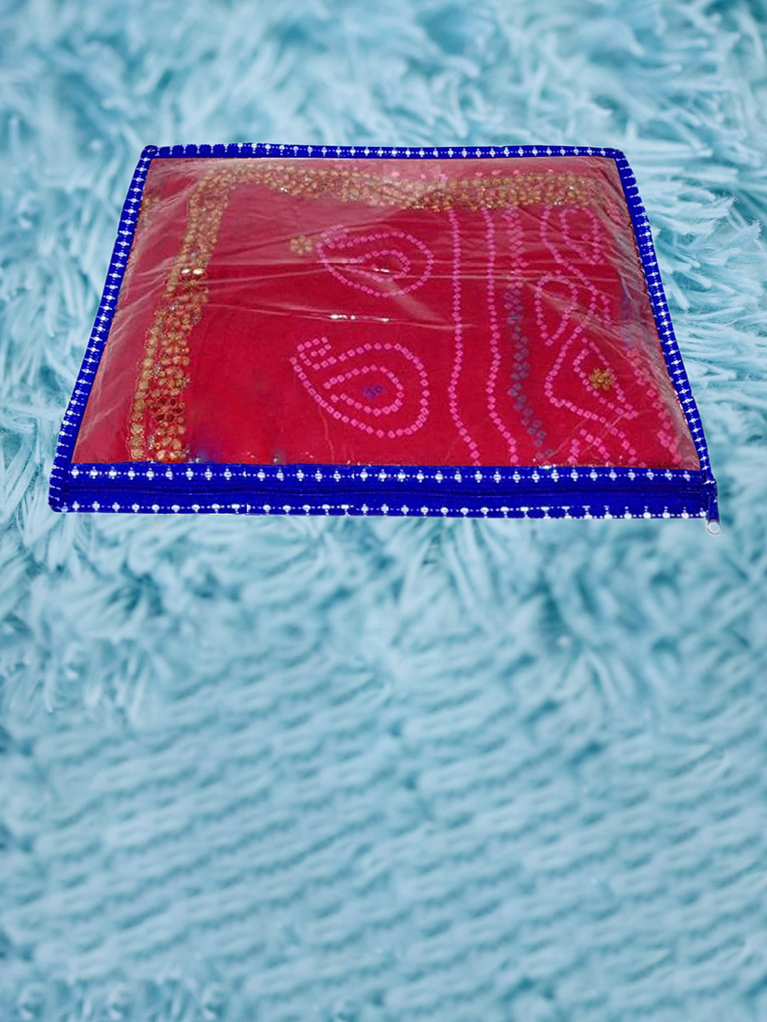 atorakushon 6 Pcs Blue Self-Design Saree Wardrobe Organisers