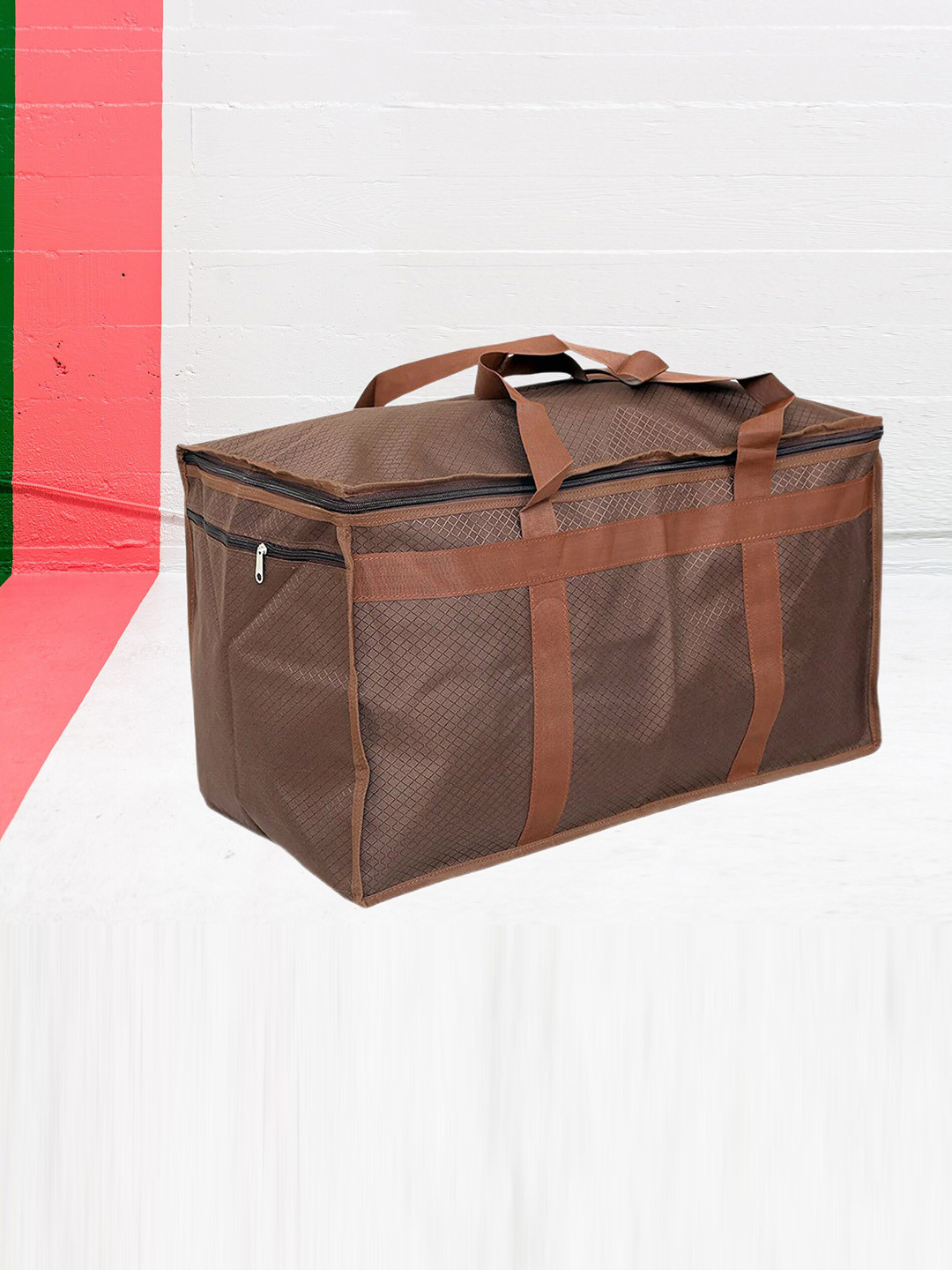 atorakushon Brown Textured Foldable Travel Storage Bag
