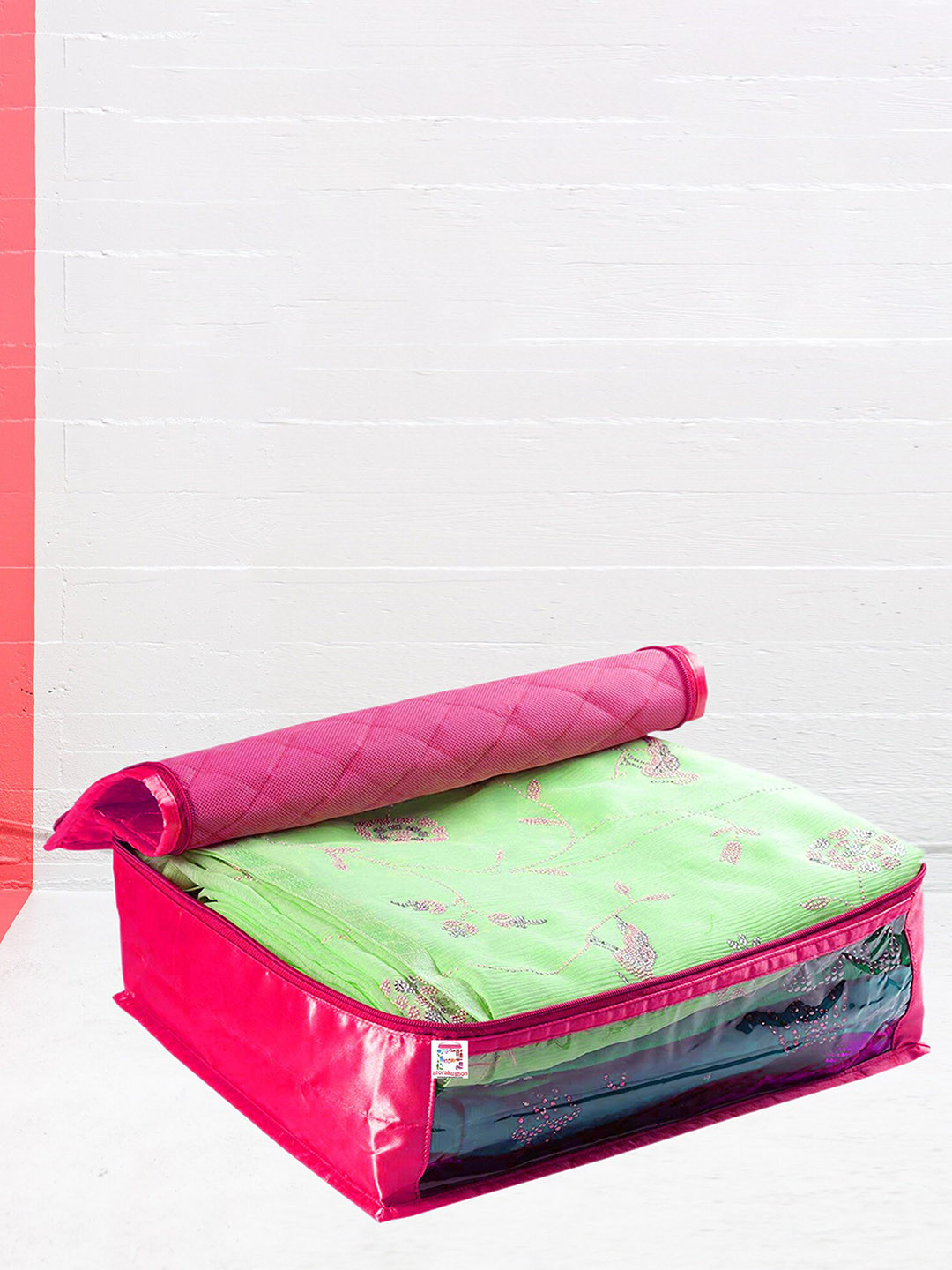 atorakushon 10-Pcs Pink Reusable Saree Wardrobe Organisers