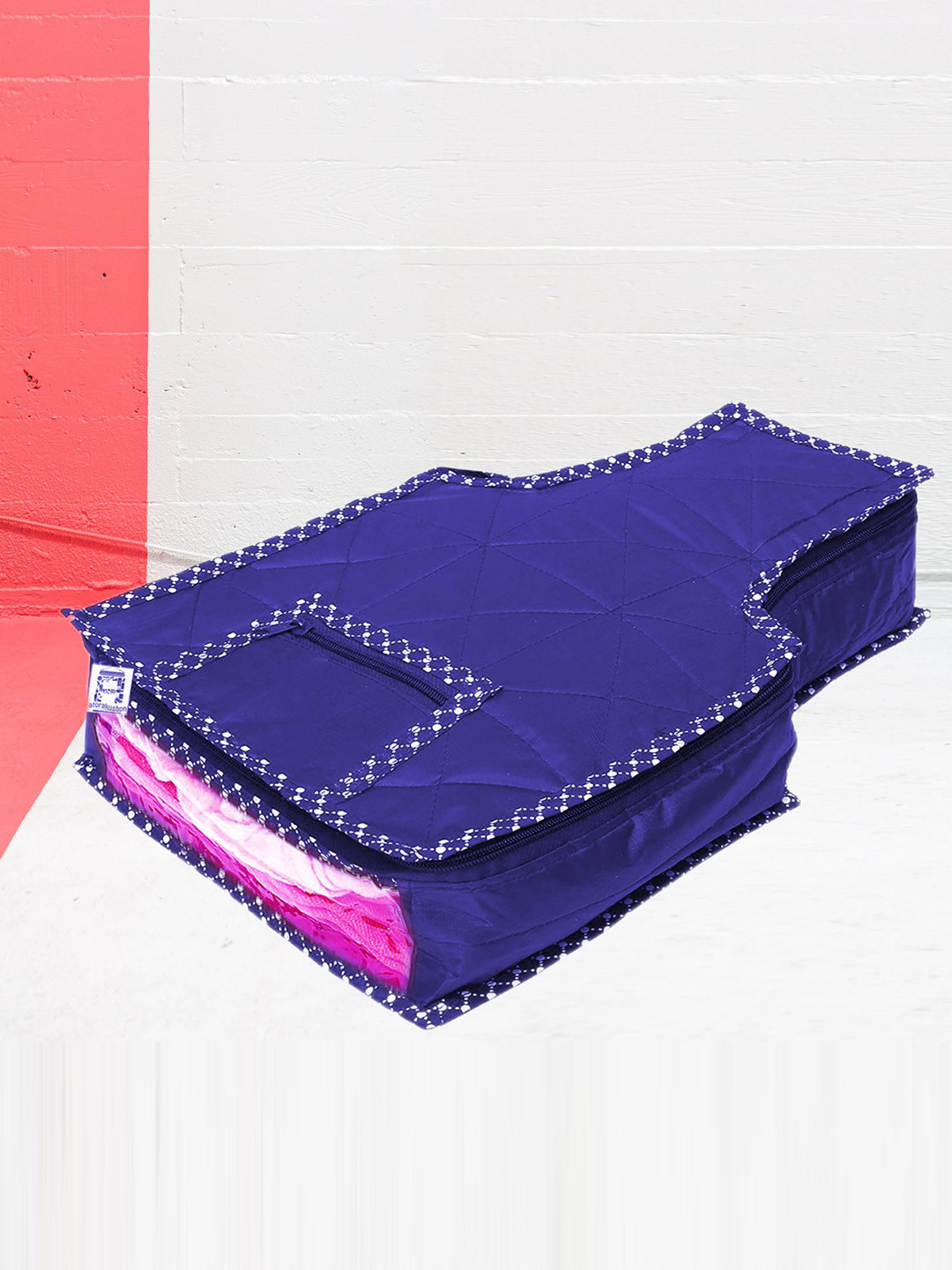 atorakushon 6 Pcs Blue Self-Design Blouse Wardrobe Organisers