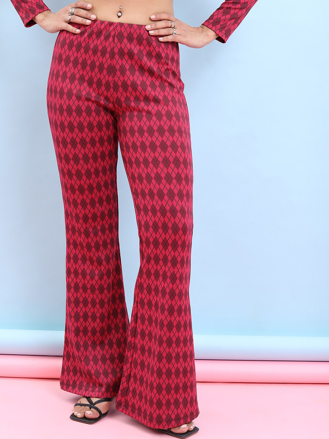 Tokyo Talkies Women Printed Bootcut Trousers