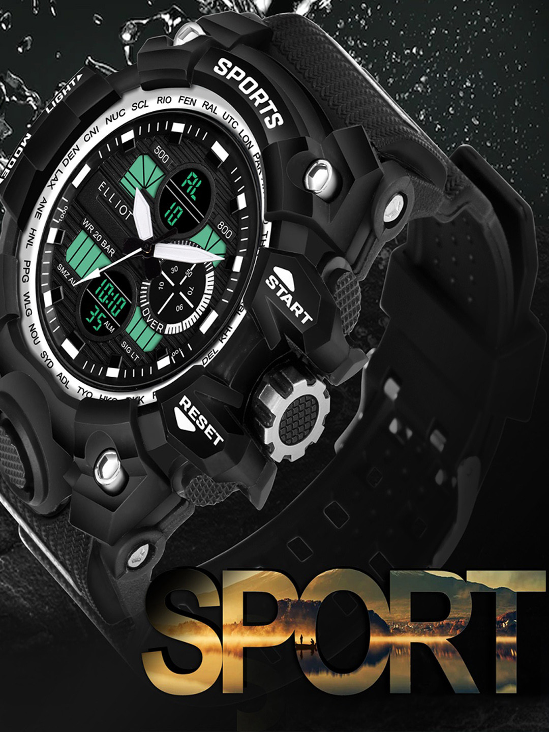 Walrus Men Patterned Dial & Straps Analogue and Digital Sports Watch EWTM-SPORTS-IV-020207
