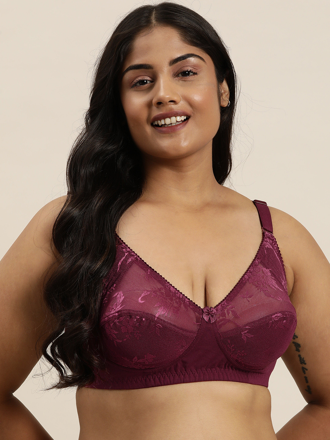 Sztori Plus Size Medium Coverage Lace Bra -SZ12-GIN02-GIN02