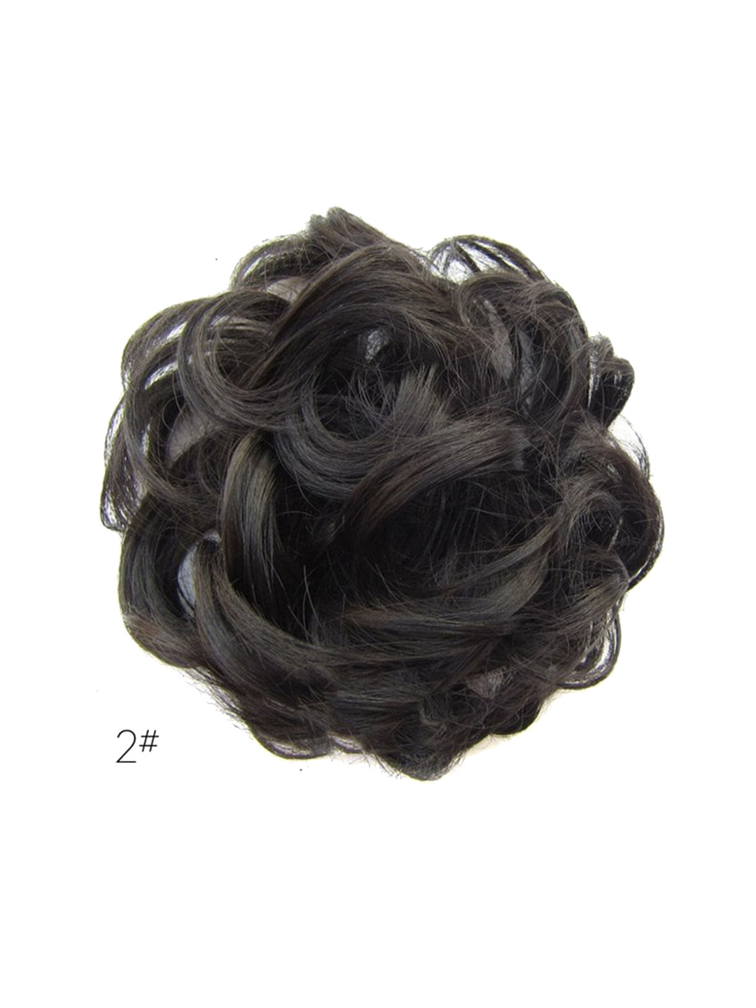 CHRONEX Synthetic Nylon Messy Hair Bun Scrunchie - Natural Brown
