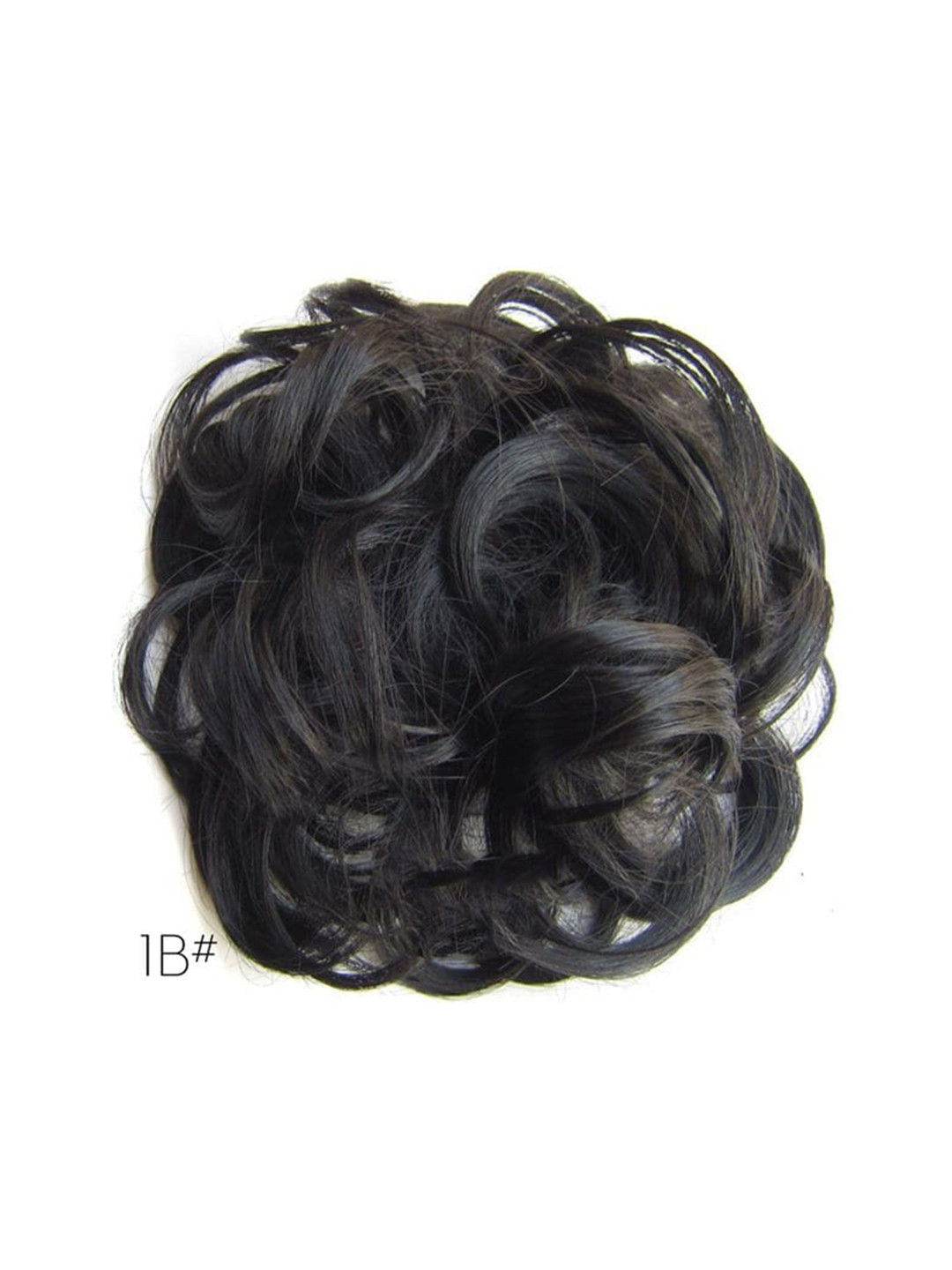 CHRONEX Synthetic Nylon Messy Hair Bun Extension Scrunchie - Black