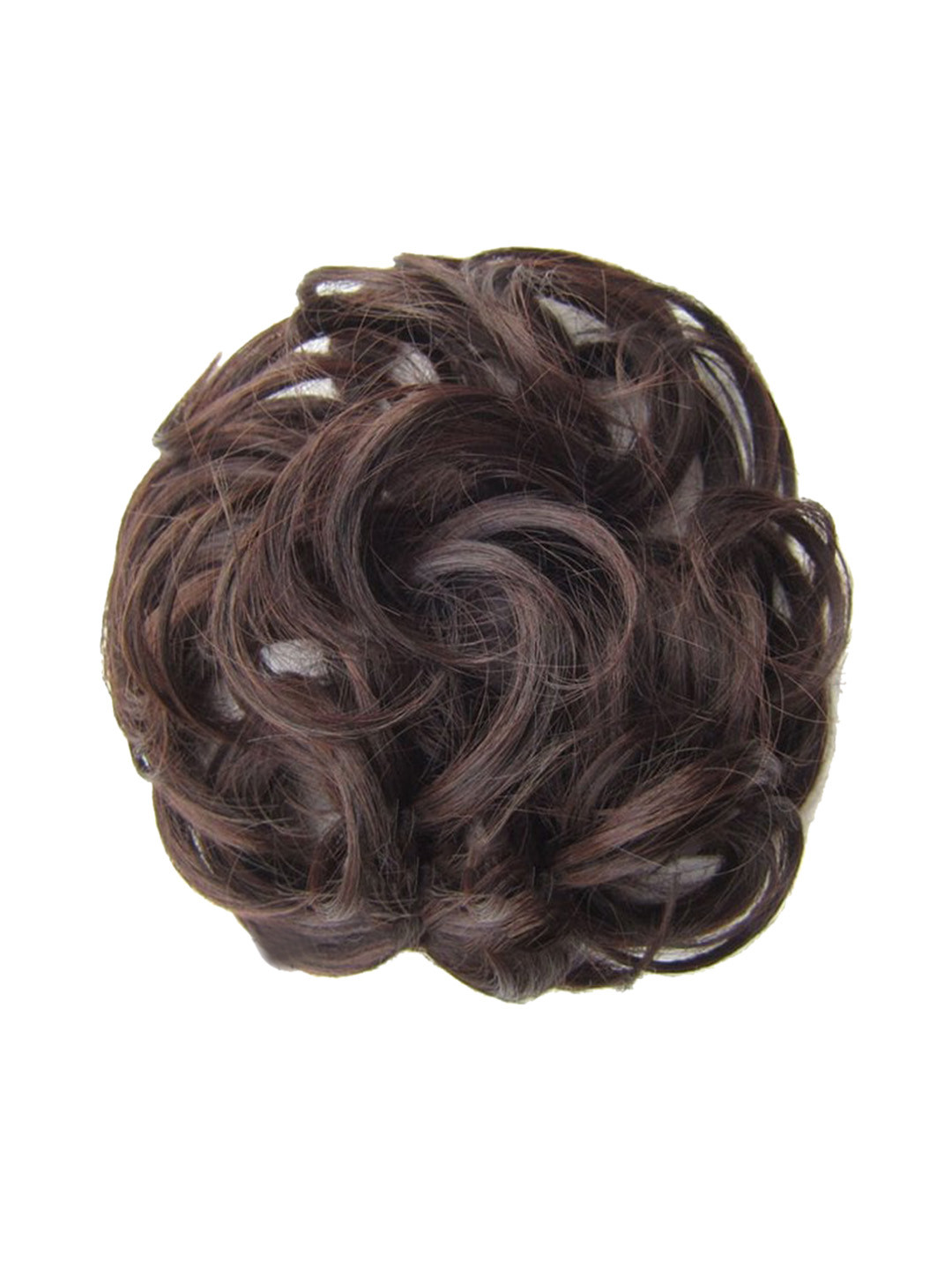 CHRONEX Synthetic Nylon Hair Extension Bun Scrunchie - Natural Brown