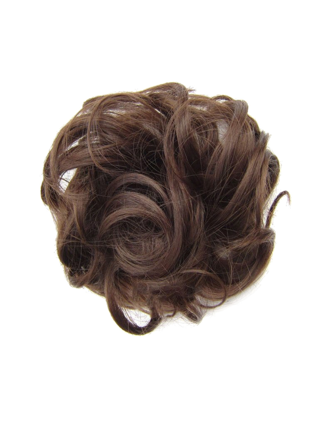 CHRONEX Synthetic Nylon Messy Hair Bun Scrunchie - Natural Brown