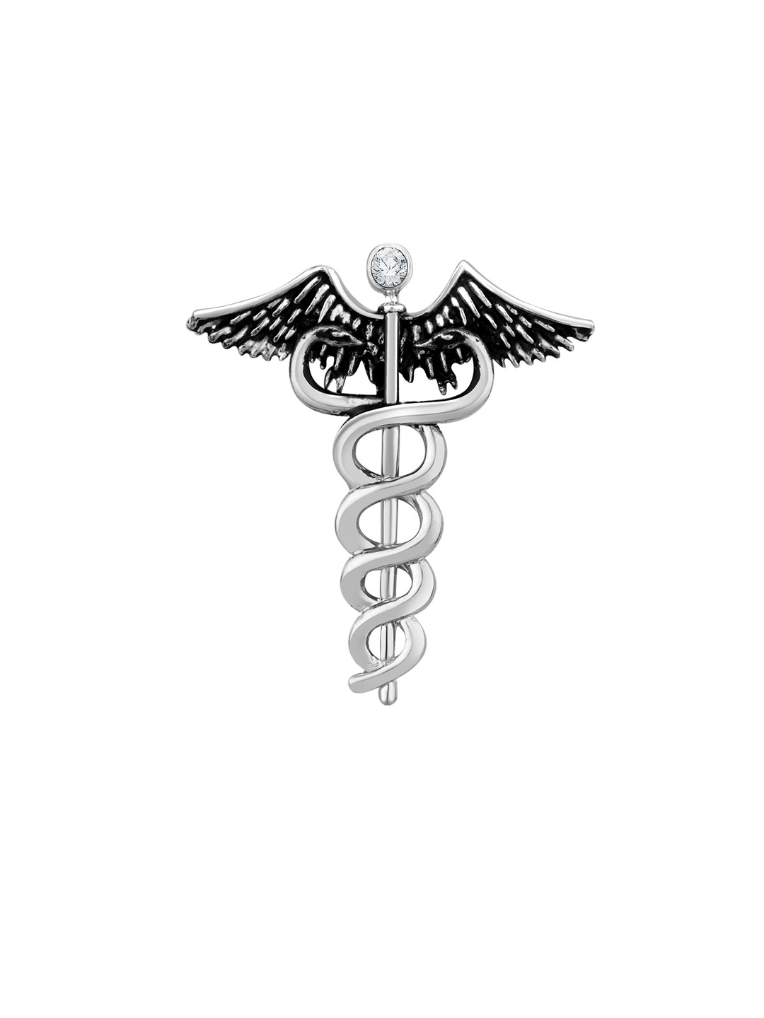 Mahi Men Caduceus Doctor's Brooch Lapel Pin