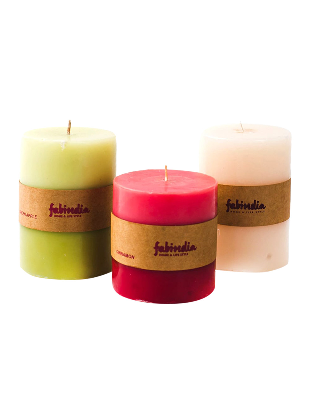 Fabindia Scented 1 Wick Vanilla Solid Geometric Regular Pillar Candles