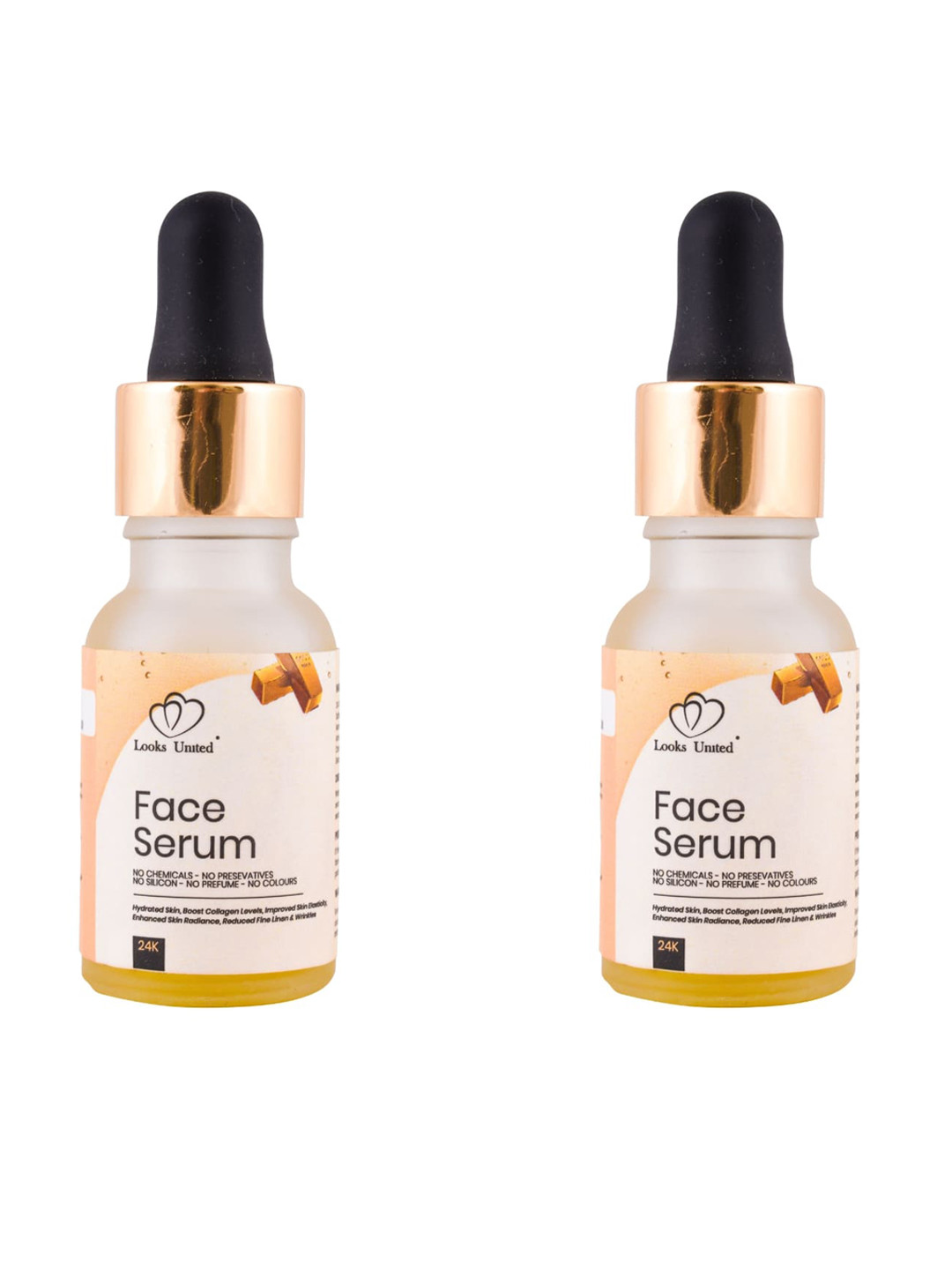 Looks United Set Of 2 24k Gold Face Serum - 15ml Each