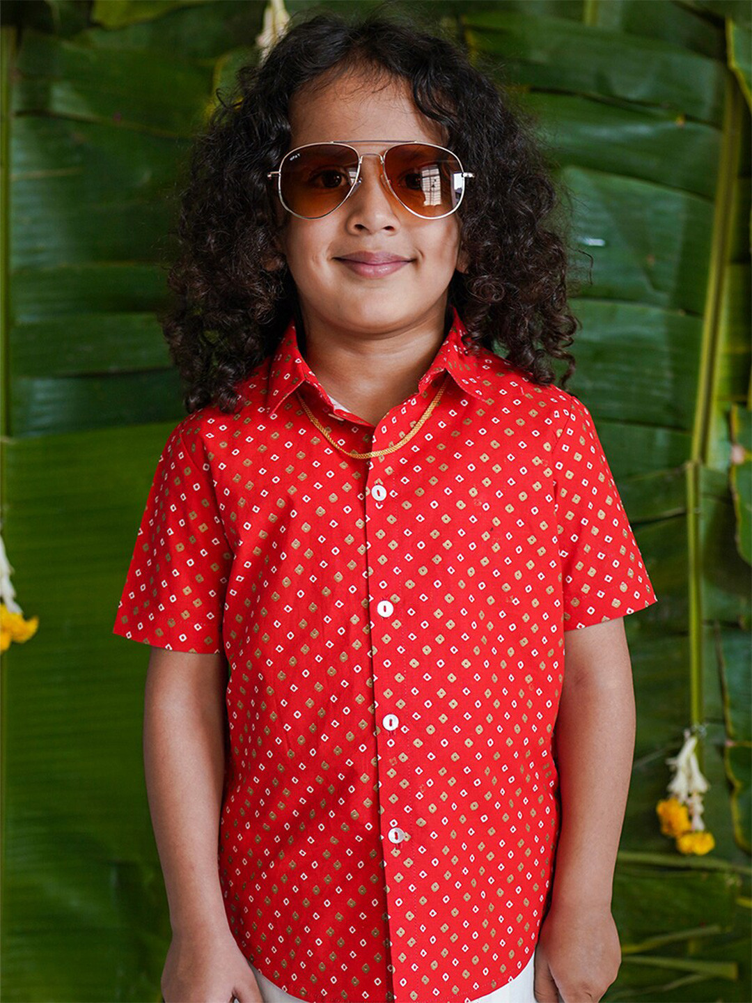 Tiber Taber Boys Printed Casual Cotton Shirt