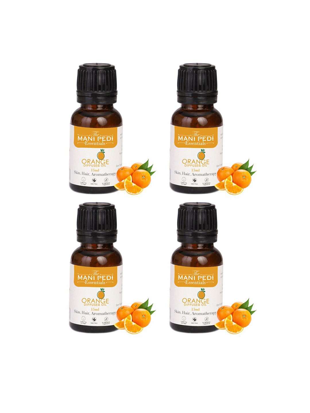 The Mani Pedi Essentials 4 Pcs Orange Diffuser Fragrance Aroma Oil