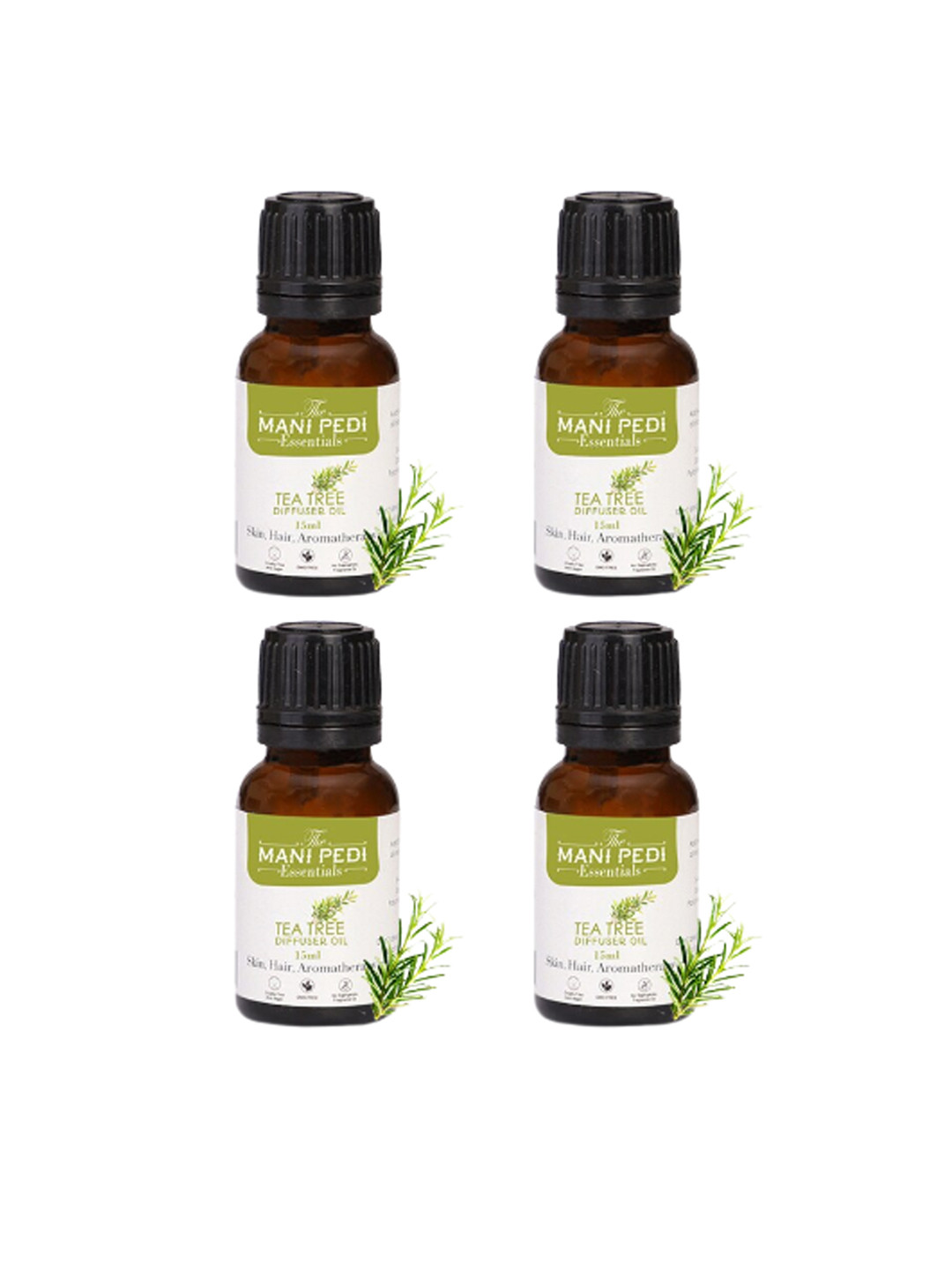 The Mani Pedi Essentials 4-Pcs Tea Tree Fragrance Aroma Oil