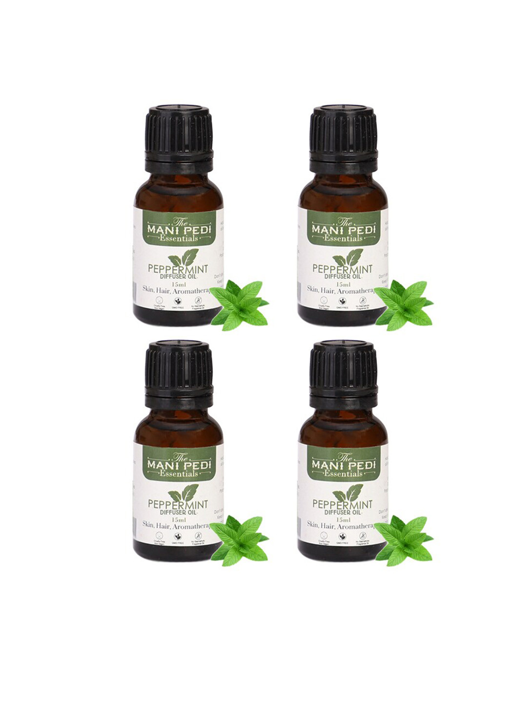 The Mani Pedi Essentials 4-Pcs Peppermint Fragrance Aroma Oil