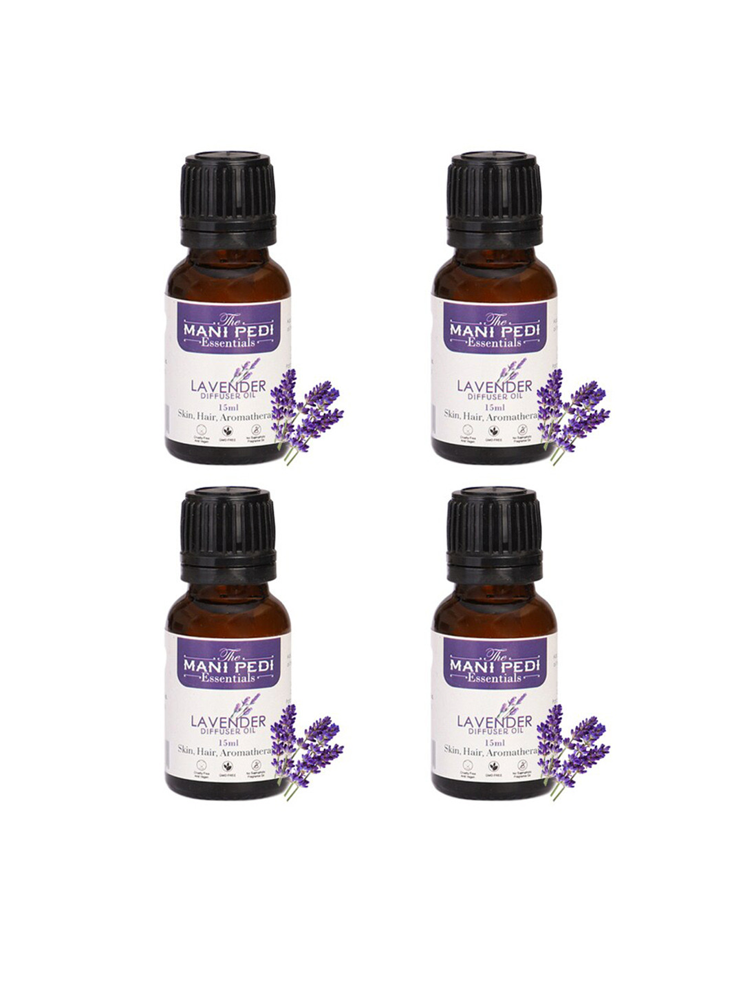 The Mani Pedi Essentials 4-Pcs Lavender Diffuser Fragrance Aroma Oil