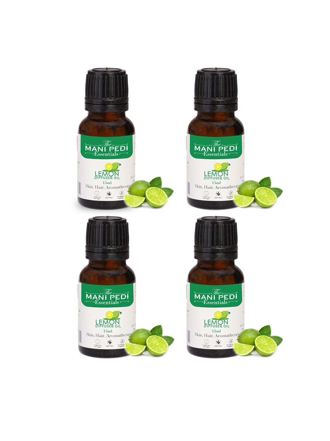 The Mani Pedi Essentials 4 Pcs Lemon Diffuser Fragrance Aroma Oil