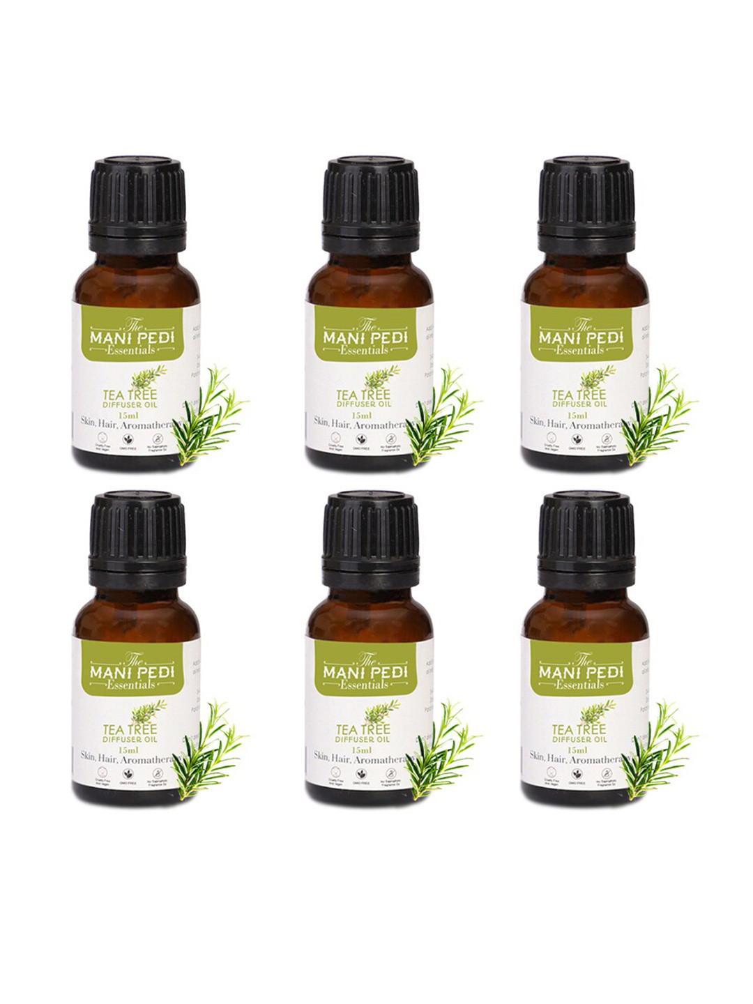 The Mani Pedi Essentials 6 Pcs Tea Tree Diffuser Fragrance Aroma Oil