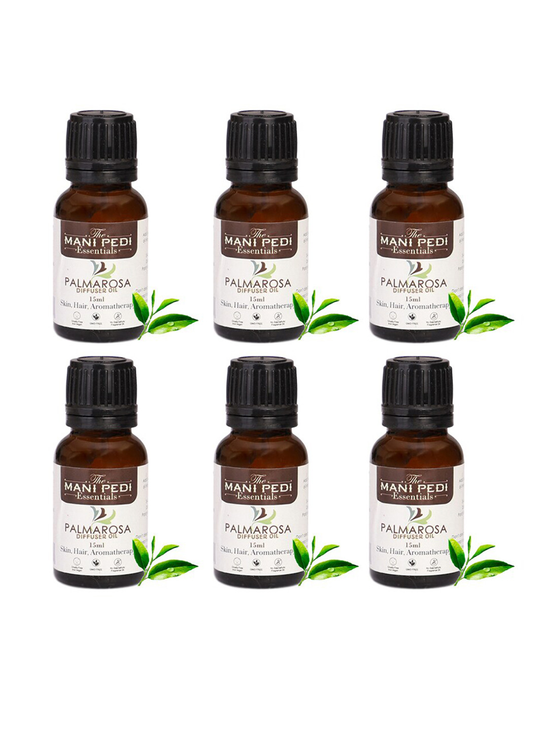 The Mani Pedi Essentials 6-Pcs Palmarosa Diffuser Fragrance Aroma Oil