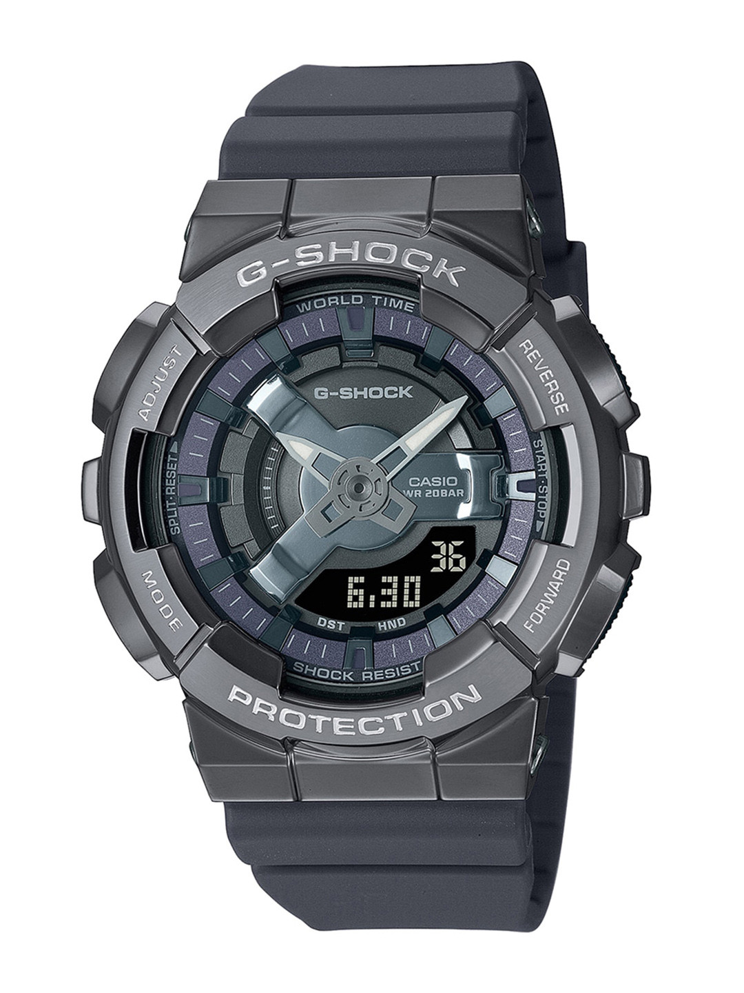 CASIO Women G-Shock GM-S110B-8ADR Gray Analog-Digital Dial Grey Resin Strap Watch G1317