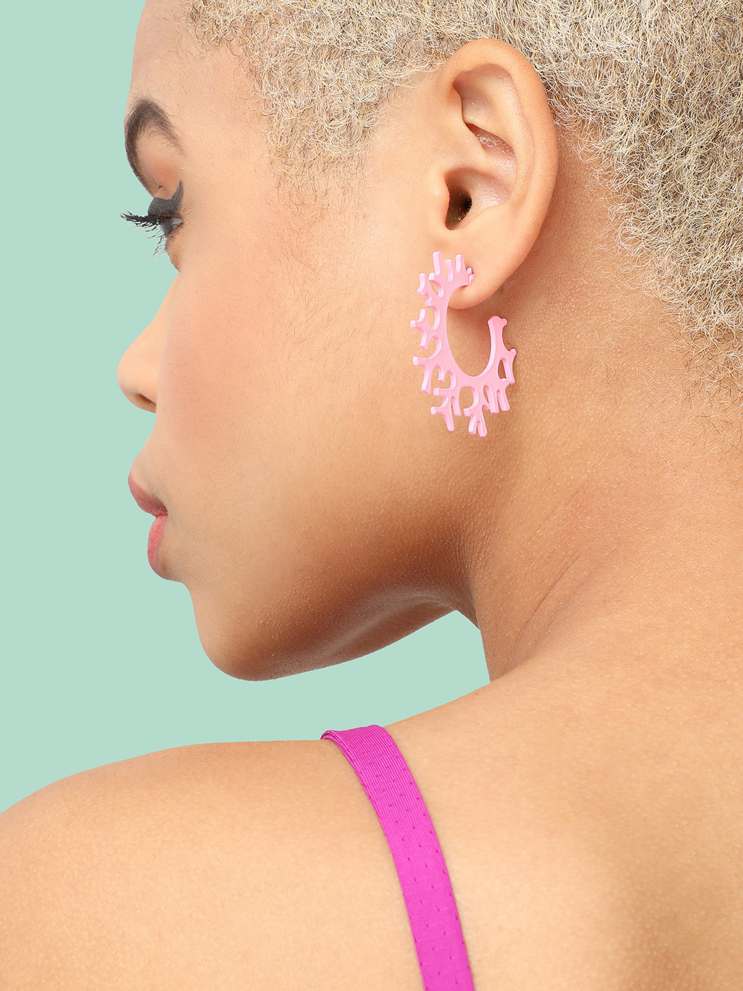 SOHI Spiked Half Hoop Earrings