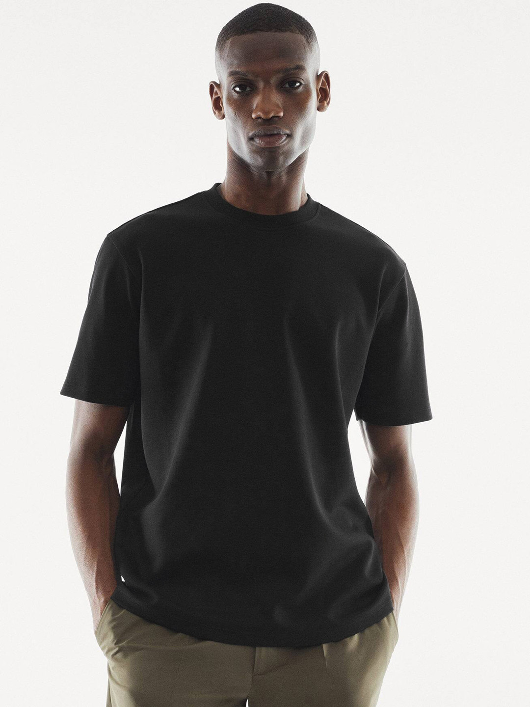 MANGO MAN Round Neck Knitted T-shirt