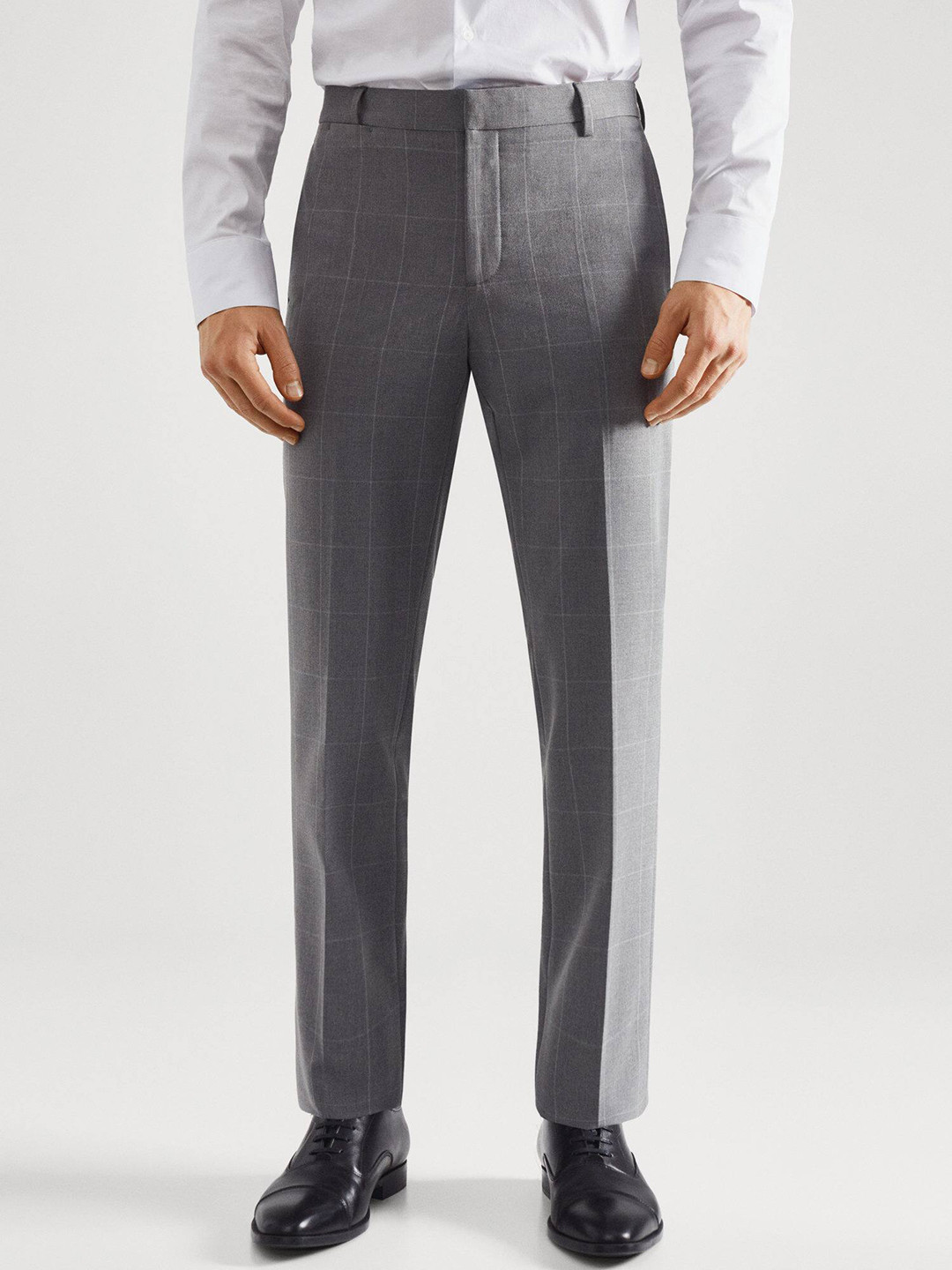 MANGO MAN Checked Slim Fit Trousers