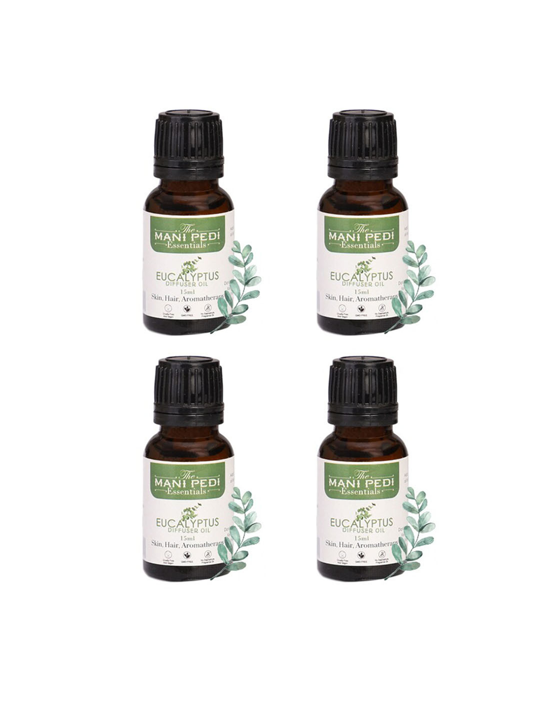The Mani Pedi Essentials 4-Pcs Eucalyptus Diffuser Fragrance Aroma Oil