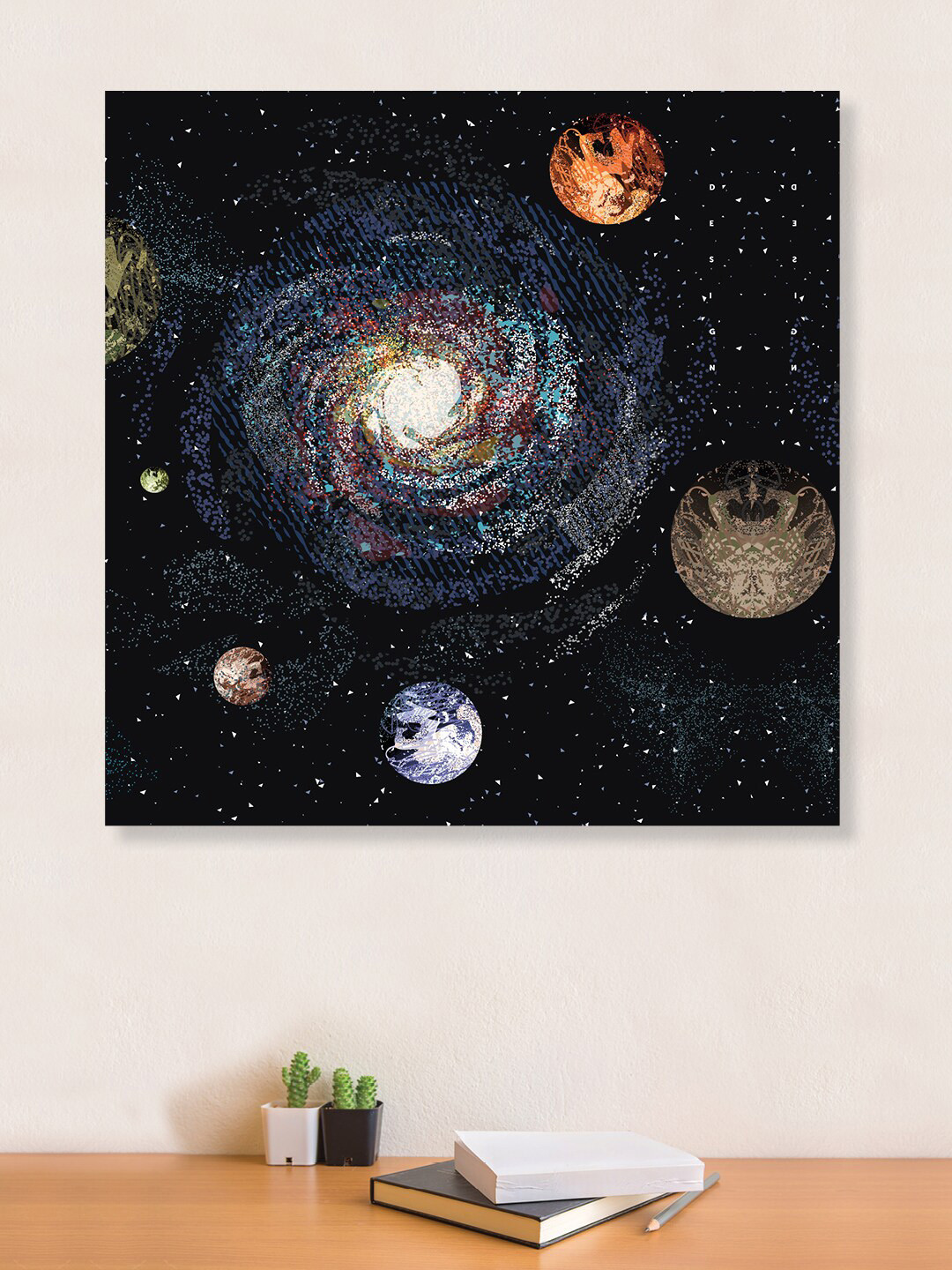 RANDOM Black Canvas Wall Living Room Square Potrait Paintings Wall Art -24 x 24In