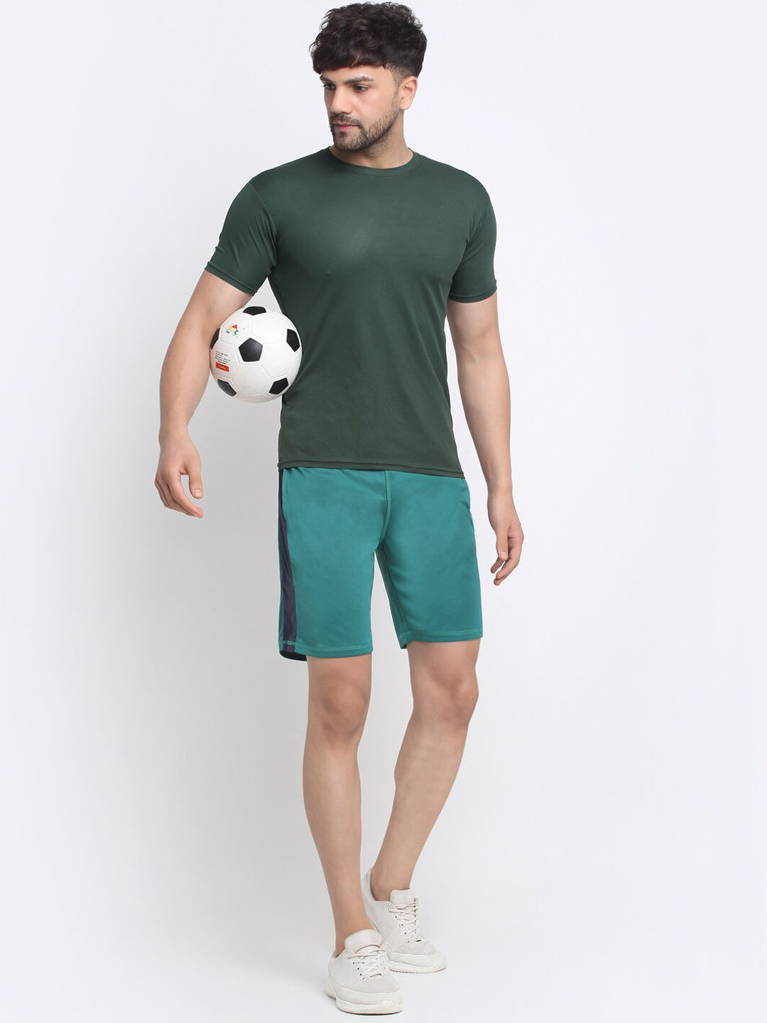 Invincible Men Viridian and Navy Training Shorts