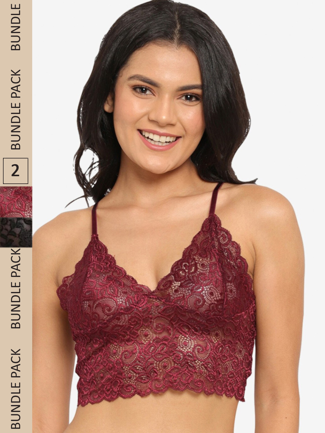 N-Gal Pack of 2 Floral Bralette Bra