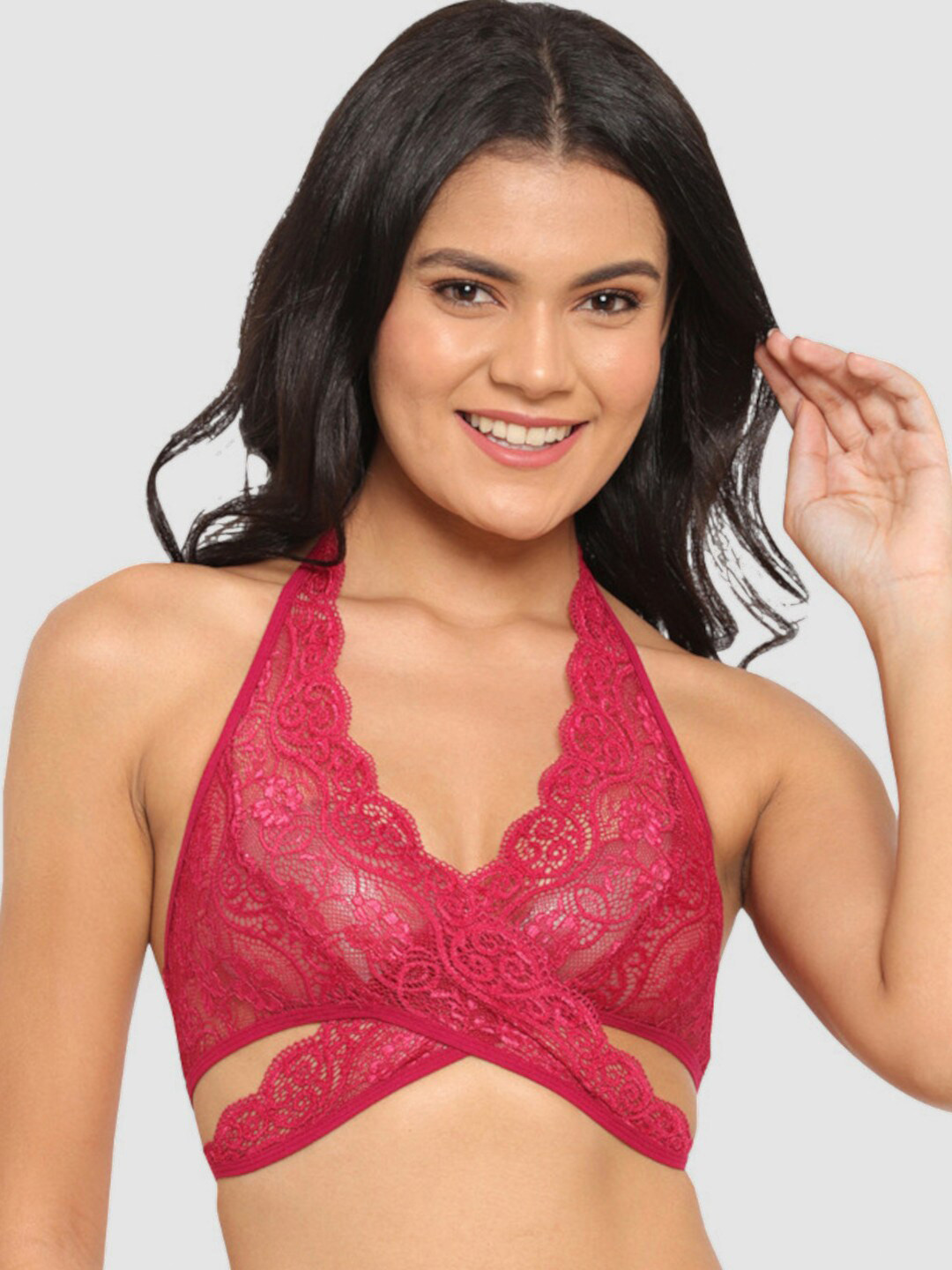 N-Gal Criss Cross Floral Anti-Odour Bralette Bra