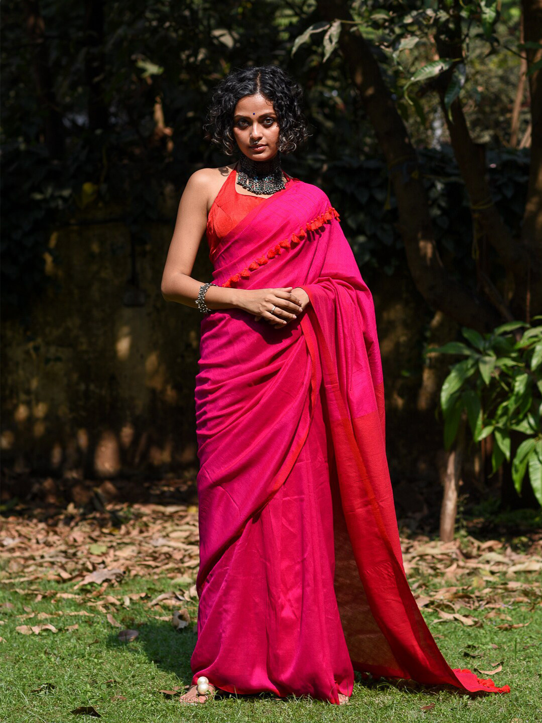 Suta Tassels Embellished Saree