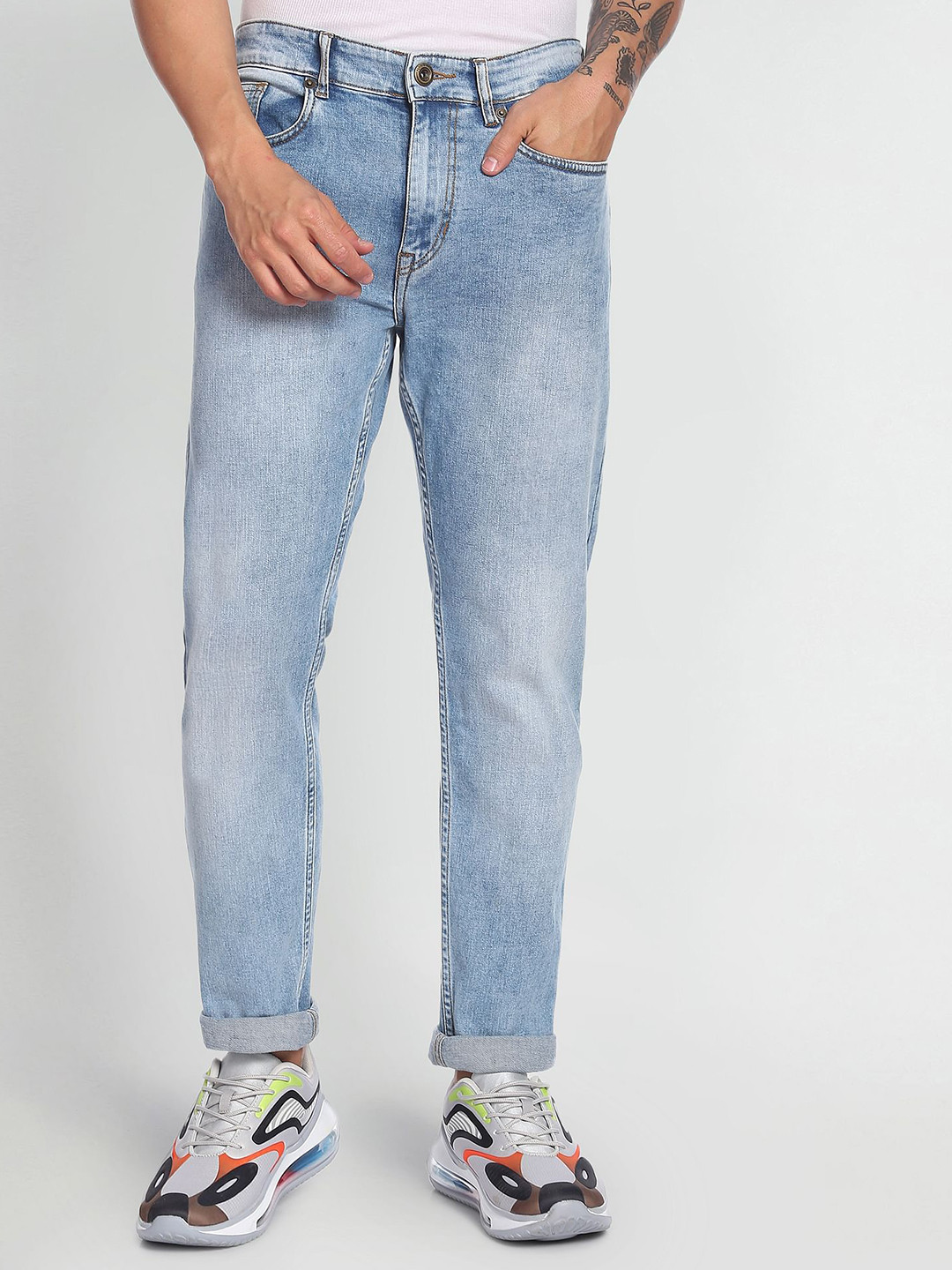 Flying Machine Mid Rise Stone Wash Slim Fit Jeans