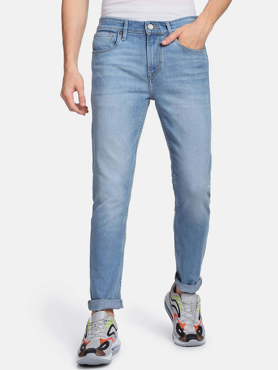 Flying Machine Slash Slim Tapered Stone Wash Jeans