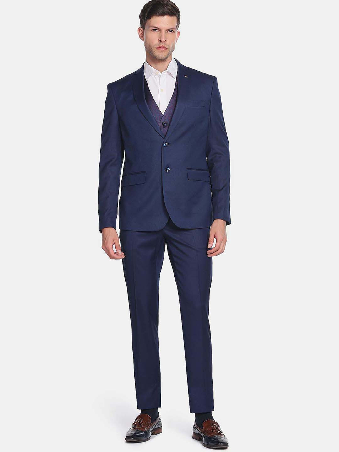 Arrow Men Reversible Waistcoat Single-Breasted Formal Three-Piece Suit