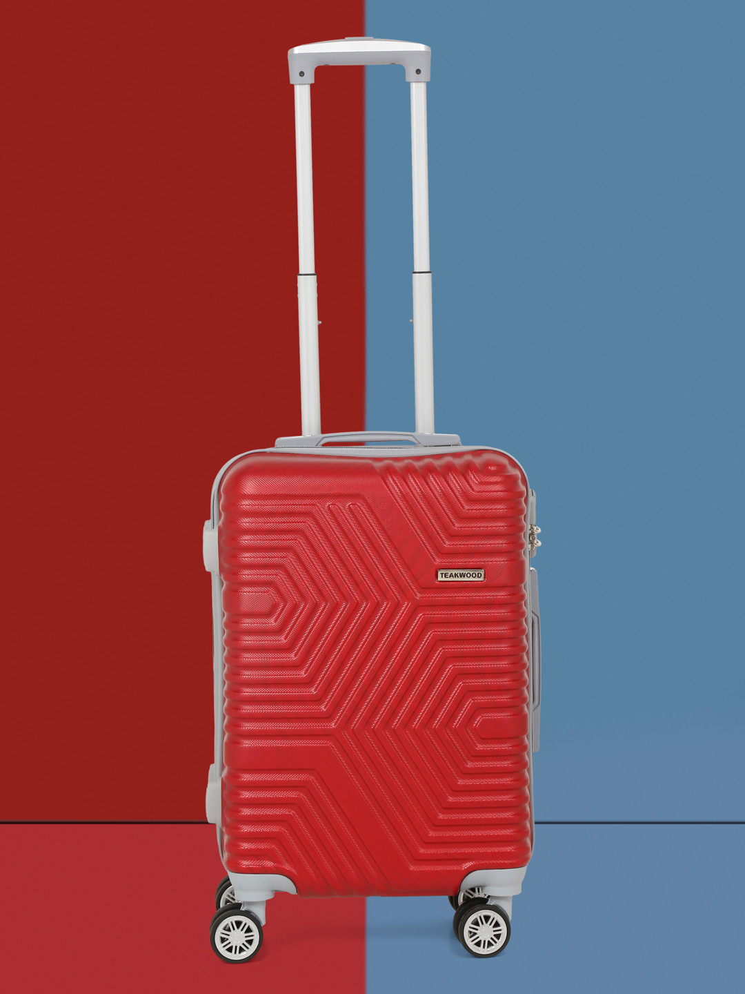 Teakwood Leathers Textured Hard Cabin Suitcase Trolley Bag 57 CM