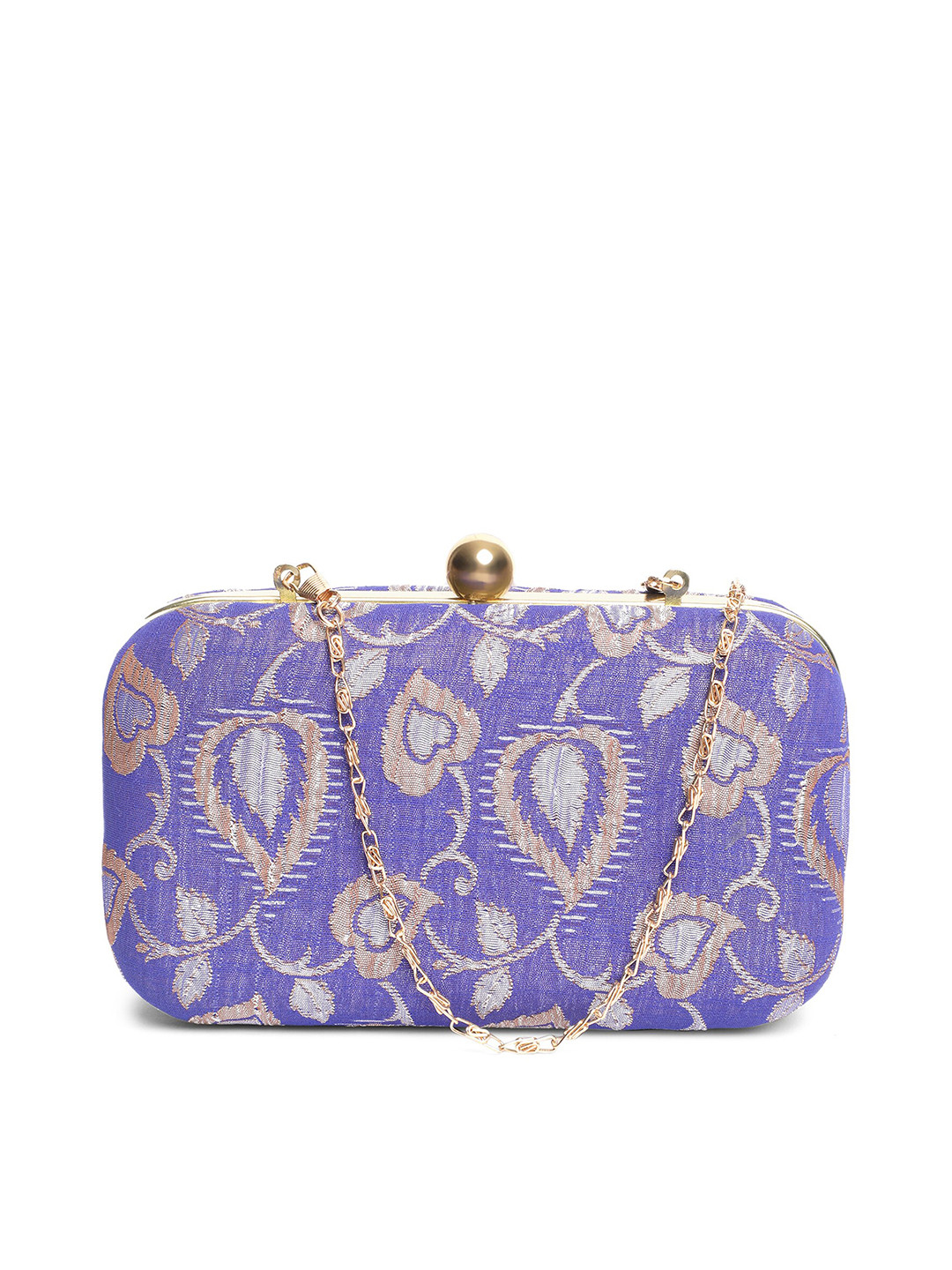TRINK Textured Box Clutch With Chain Strap