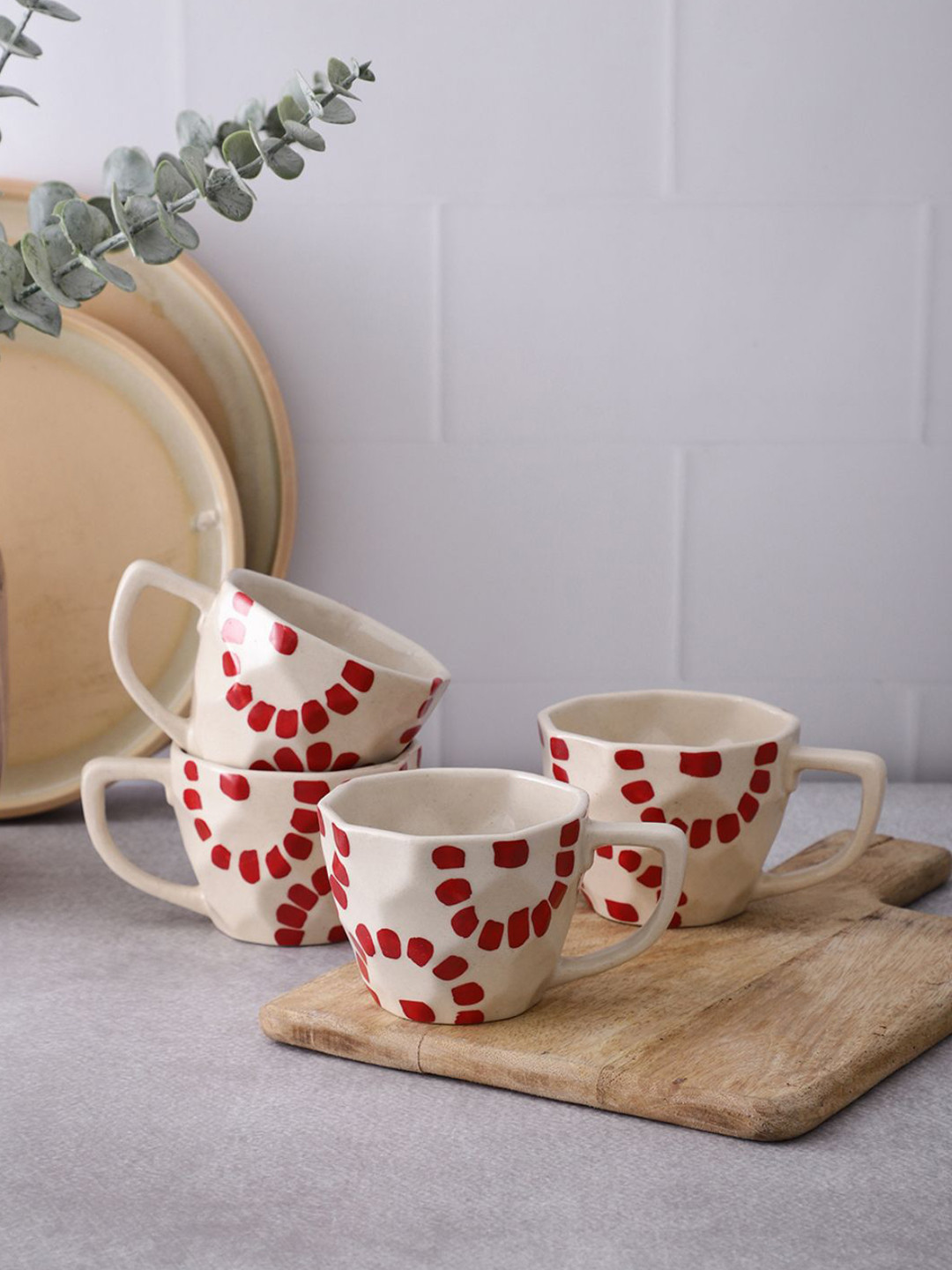 VarEesha Divyansh Name Personalised Off White Conversational Ceramic Microwave Safe 4 Piece Mugs-250ml