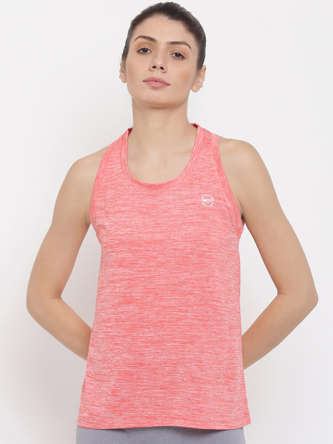 MKH Women Self Design Tank T-shirt