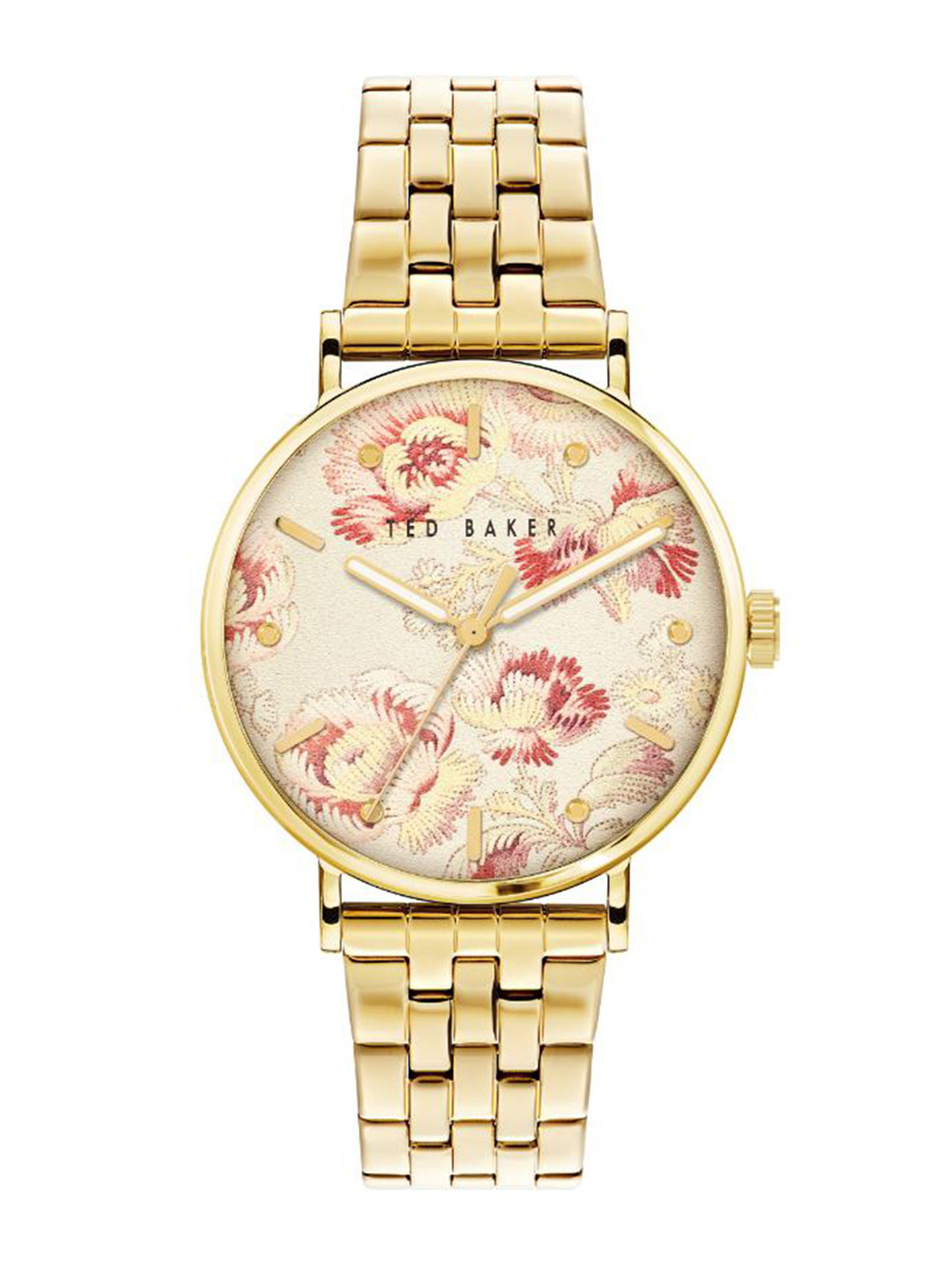 Ted Baker Women Gold-Plated Stainless Steel Bracelet Style Straps Analogue Watch BKPPHF208