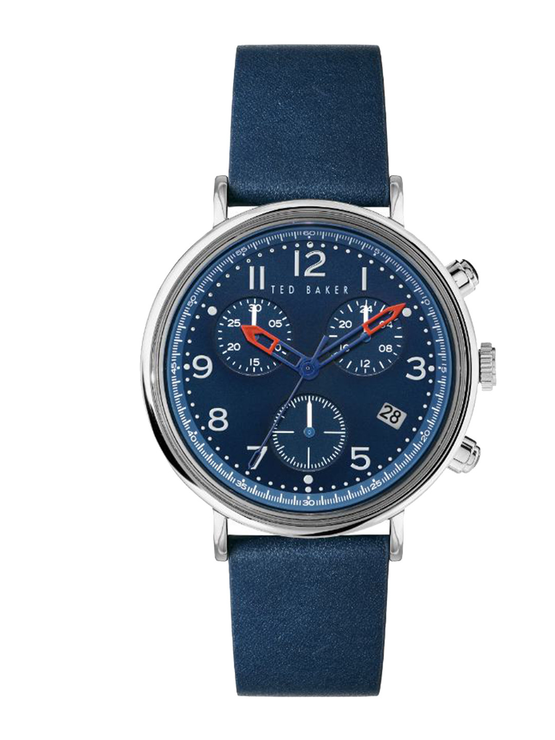 Ted Baker Men Patterned Dial & Leather Straps Analogue Watch BKPMMF127