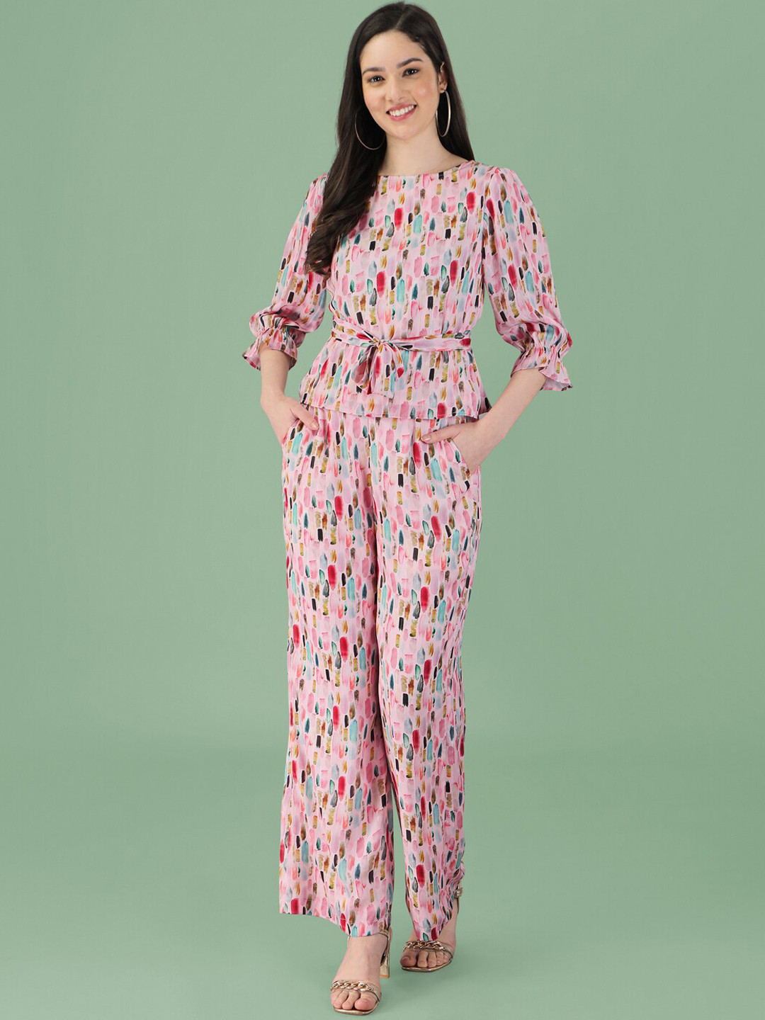 Masakali.Co Printed Top With Trousers Co-Ords