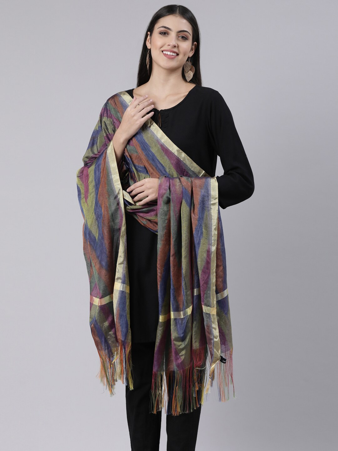Souchii Woven Design Ikat Dupatta
