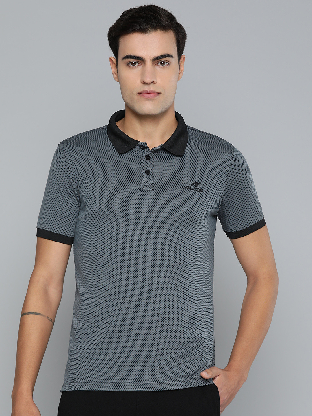 Alcis Men Colourblocked Polo Collar Dry Tech Slim Fit Sports T-shirt