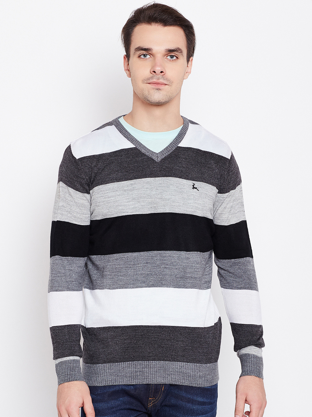Buy Parx Men Grey Melange \u0026 Black 